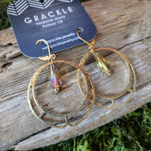 Load image into Gallery viewer, Bead & Hoop Brass Earrings
