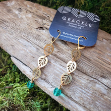 Load image into Gallery viewer, Ivy Leaves Brass Earrings