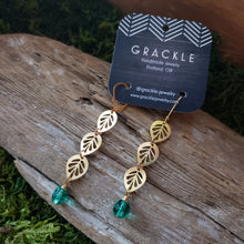 Load image into Gallery viewer, Ivy Leaves Brass Earrings