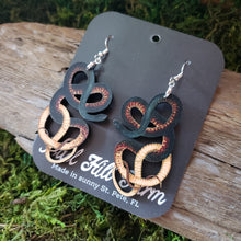 Load image into Gallery viewer, Coachwhip Snake Wooden Earrings