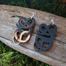 Load image into Gallery viewer, Coachwhip Snake Wooden Earrings