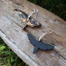 Load image into Gallery viewer, Deaths Head Moth Wooden Earrings