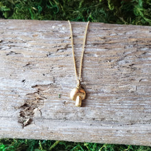 Load image into Gallery viewer, Dainty Brass Mushroom Pendant