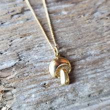 Load image into Gallery viewer, Dainty Brass Mushroom Pendant