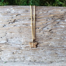 Load image into Gallery viewer, Tiny Brass Butterfly Pendant