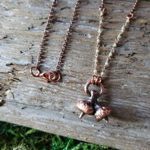Load image into Gallery viewer, Copper Acorn & Peridot Necklace