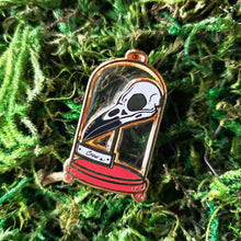 Load image into Gallery viewer, Crow Skull Curio Jar Enamel Pin