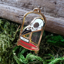Load image into Gallery viewer, Crow Skull Curio Jar Enamel Pin