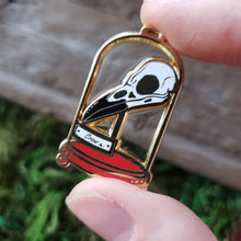 Load image into Gallery viewer, Crow Skull Curio Jar Enamel Pin