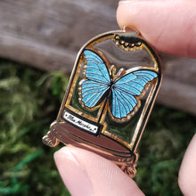 Load image into Gallery viewer, Morpho Butterfly Curio Jar Enamel Pin