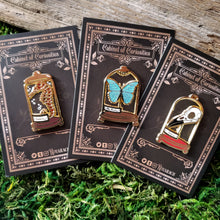 Load image into Gallery viewer, Crow Skull Curio Jar Enamel Pin