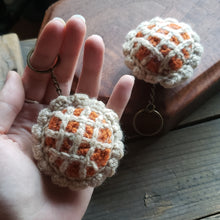 Load image into Gallery viewer, Crochet Pumpkin Pie Keychain