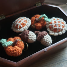 Load image into Gallery viewer, Crochet Pumpkin Pie Keychain
