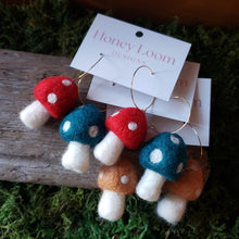 Load image into Gallery viewer, Hand Felted Chunky Mushroom Earrings