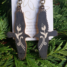 Load image into Gallery viewer, Raven Outline Wood Earrings