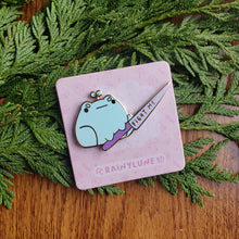 Load image into Gallery viewer, Sprout Knife Frog Enamel Pin