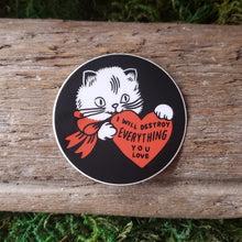 Load image into Gallery viewer, "Destroy" Cat Vinyl Sticker