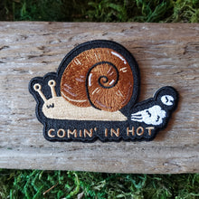 Load image into Gallery viewer, "Comin in Hot" Snail Iron-On Patch