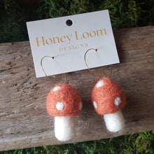 Load image into Gallery viewer, Hand Felted Chunky Mushroom Earrings