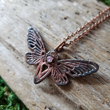 Load image into Gallery viewer, Copper Moonstone Cicada Necklace