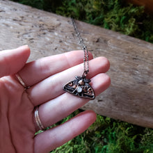 Load image into Gallery viewer, Copper Moonstone Moth Necklace