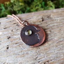 Load image into Gallery viewer, Copper Lemon Quartz Moon Necklace