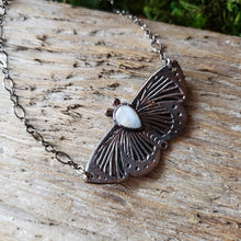 Load image into Gallery viewer, Copper Moonstone Butterfly Necklace