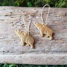 Load image into Gallery viewer, Brass Bear Dangle Earrings