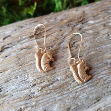 Load image into Gallery viewer, Brass Squirrel Dangle Earrings