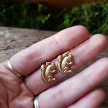 Load image into Gallery viewer, Brass Squirrel Dangle Earrings