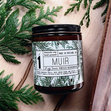 Load image into Gallery viewer, &quot;Muir&quot; Cedar, Fir, Berries, &amp; Vanilla 8oz. Soy Candle
