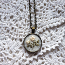Load image into Gallery viewer, Tiny Embroidered White Rose Necklace