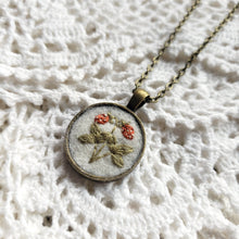 Load image into Gallery viewer, Tiny Embroidered Strawberry Necklace