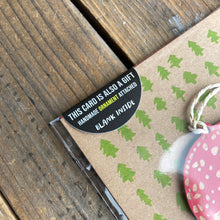 Load image into Gallery viewer, Wooden Mushroom Ornament + Greeting Card