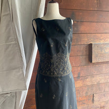 Load image into Gallery viewer, Black Embroidered Top & Skirt Set