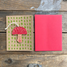 Load image into Gallery viewer, Wooden Mushroom Ornament + Greeting Card