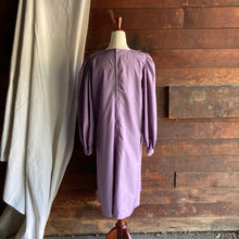 Load image into Gallery viewer, 80s Vintage Homemade Purple Polyester Dress
