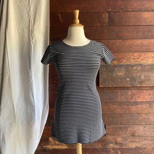 90s Vintage Fitted Striped Mini Dress