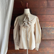 Load image into Gallery viewer, 70s Vintage Tan Polyester Poet Blouse
