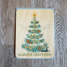 Load image into Gallery viewer, &quot;Seasons Greetings&quot; Printed Wood Postcard
