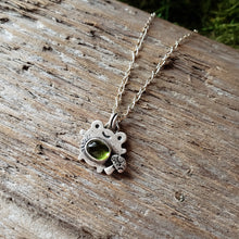 Load image into Gallery viewer, Foraging Frog Sterling Silver and Peridot Pendant
