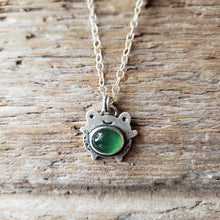 Load image into Gallery viewer, Cute Frog Sterling Silver and Serpentine Pendant
