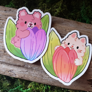 Bear and Tulip Sticker