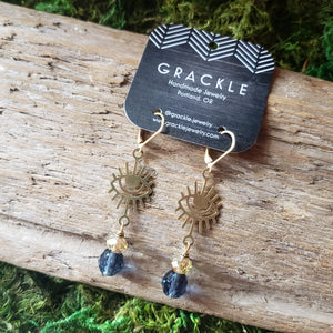 Tear Drop Brass Earrings