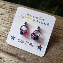 Load image into Gallery viewer, Tiny Chainmail Pride Flag Earrings
