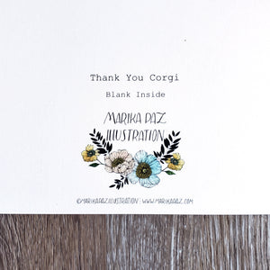 "Thank You" Corgi Greeting Card
