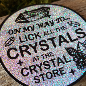 "Crystal Licker" Round Sparkle Vinyl Sticker