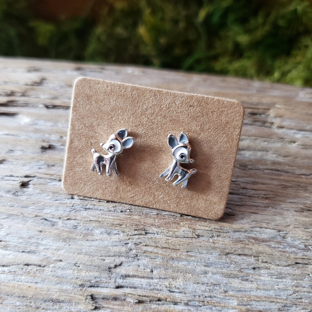 Sterling Silver Fawn Studs