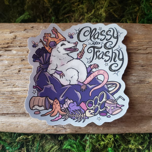 "Classy and Trashy" Possum King Vinyl Sticker
