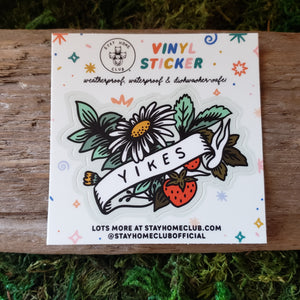 "Yikes" Floral Vinyl Sticker